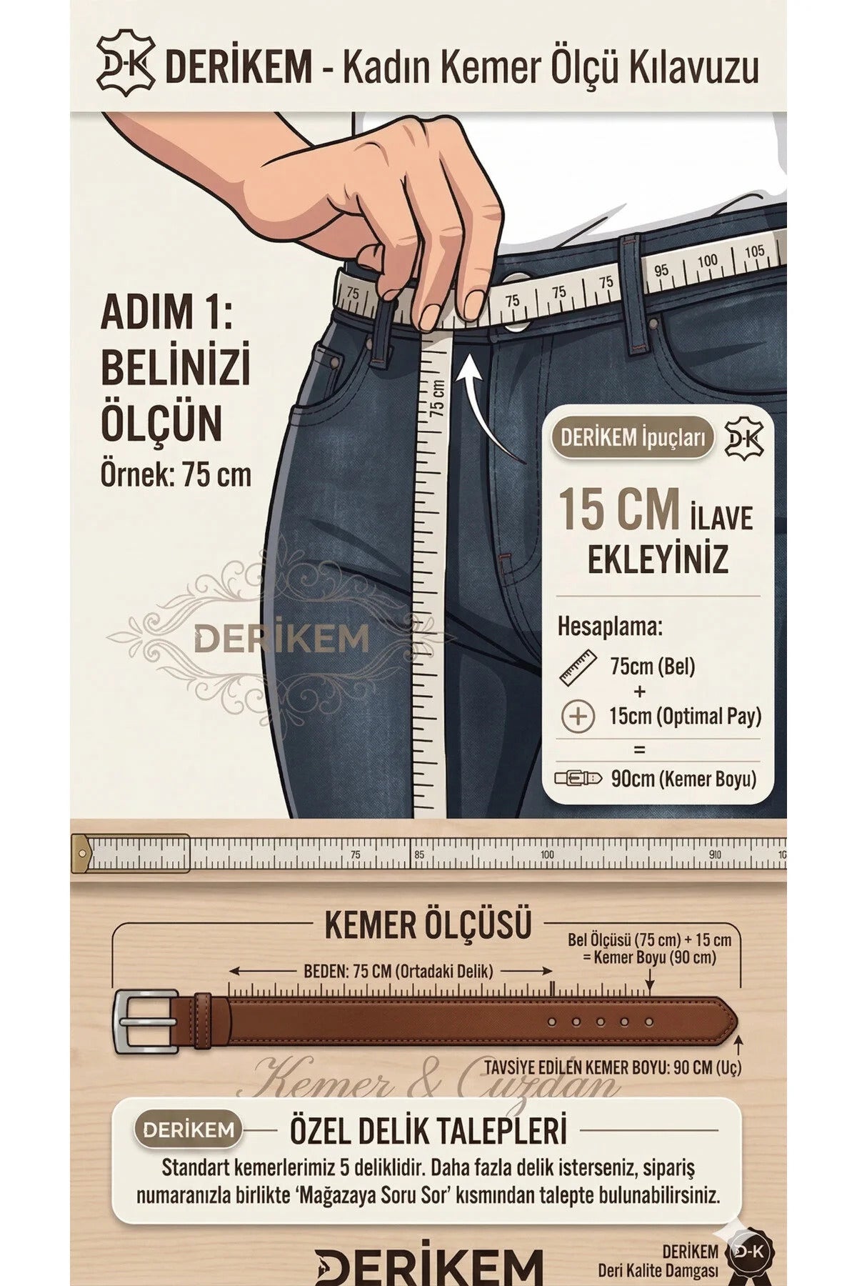 %100 Hakiki Deri Kadın Kemeri | Antik Sarı Toka Detaylı | 4cm Şık Tasarım
