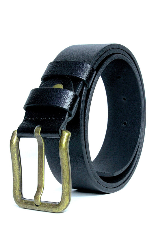 2'li %100 Erkek Kemer Sarı Tokalı 4cm