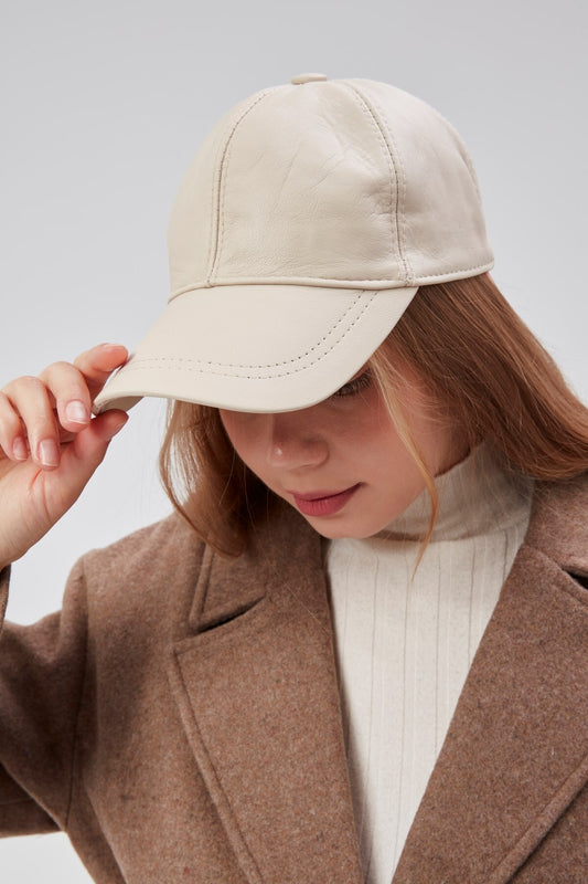 %100 Deri Kışlık Unisex Beyzbol Şapka