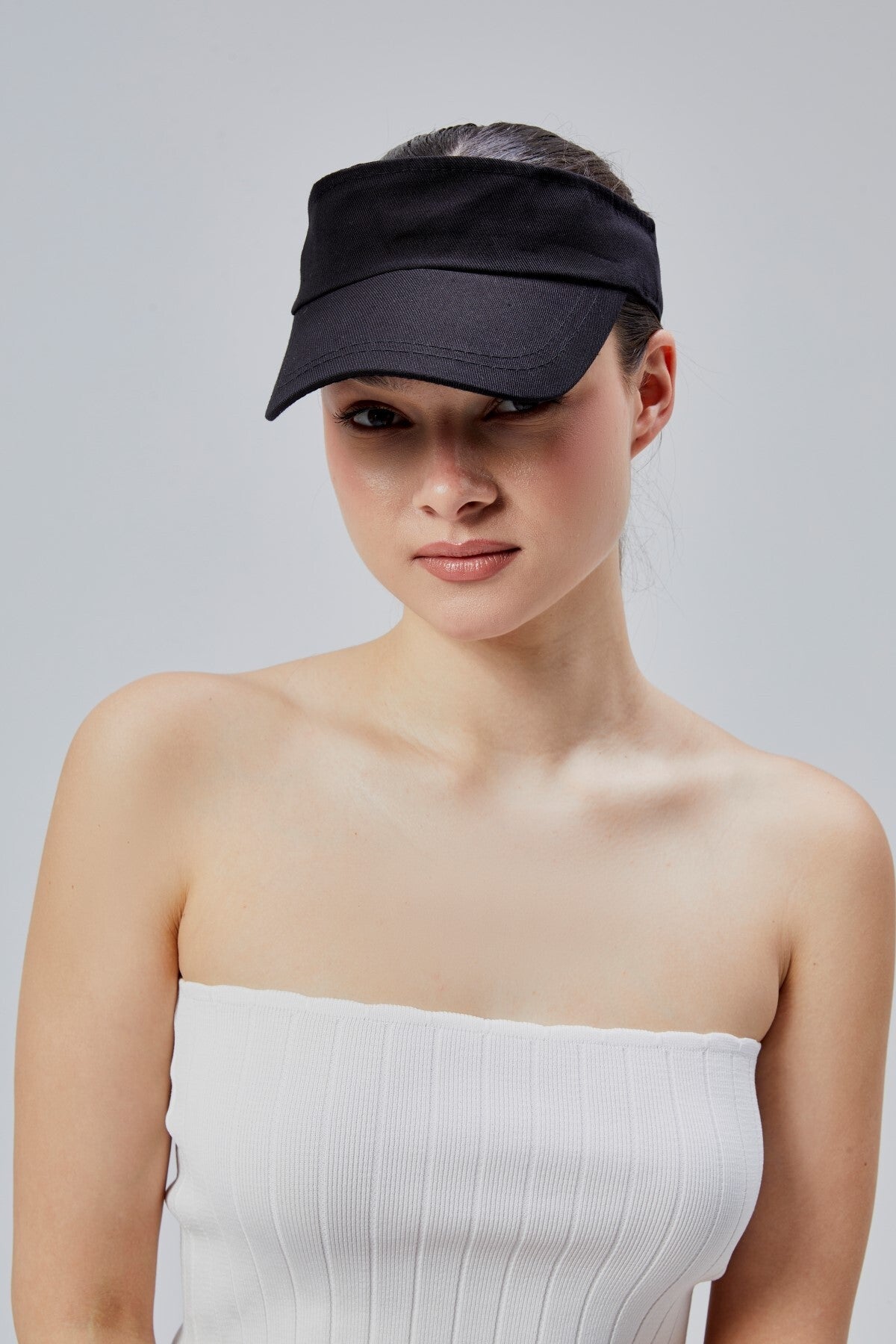 Kadın Basic Cırtcırtlı Ayarlanabilir Tenisçi Vizör Golf Şapkası Güneş Koruyucu Siperlik