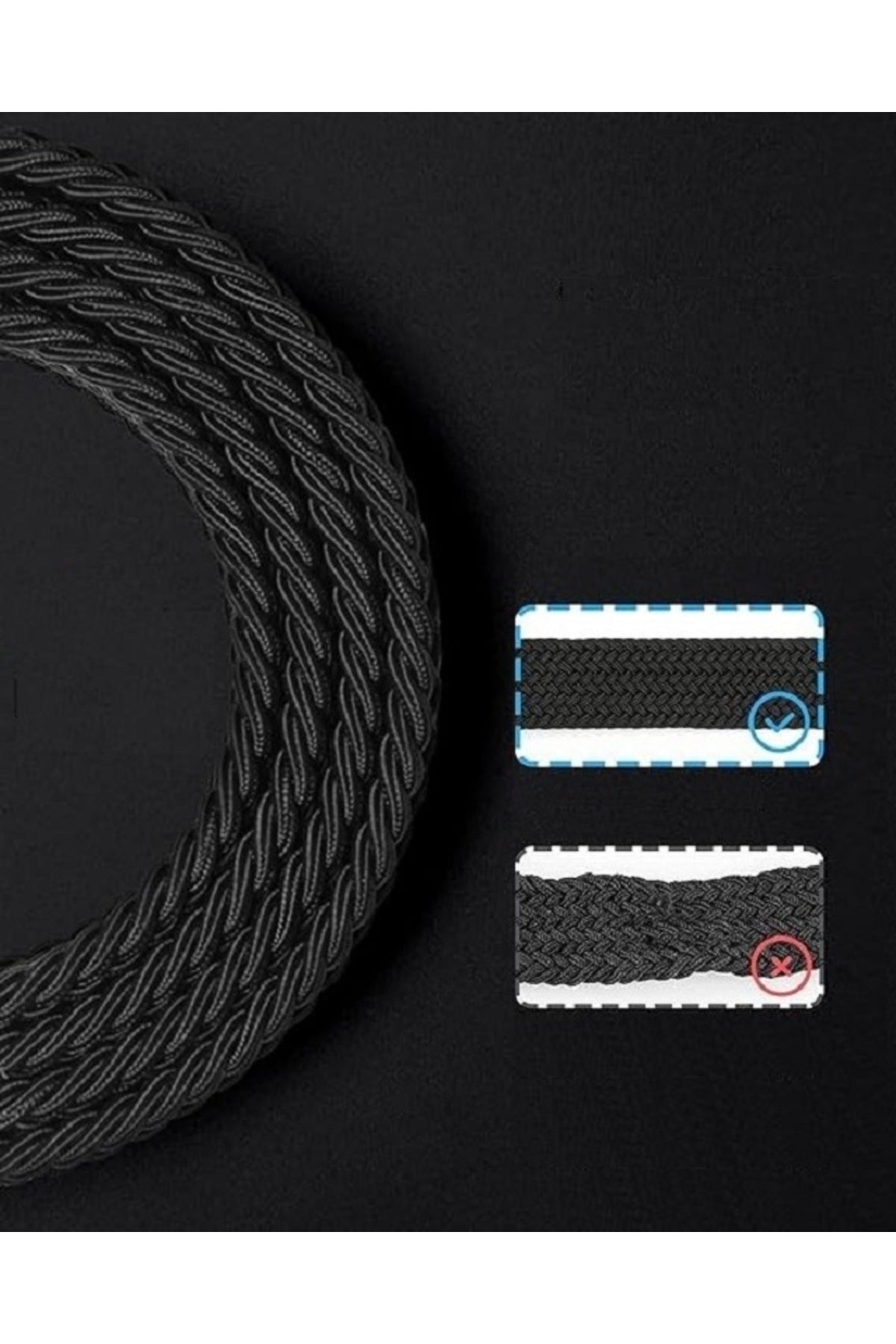 Ikil Elastik Örgü Kemer 3,5cm Siyah Ve Yeşil Lastik Kemer Unisex 2 Adet