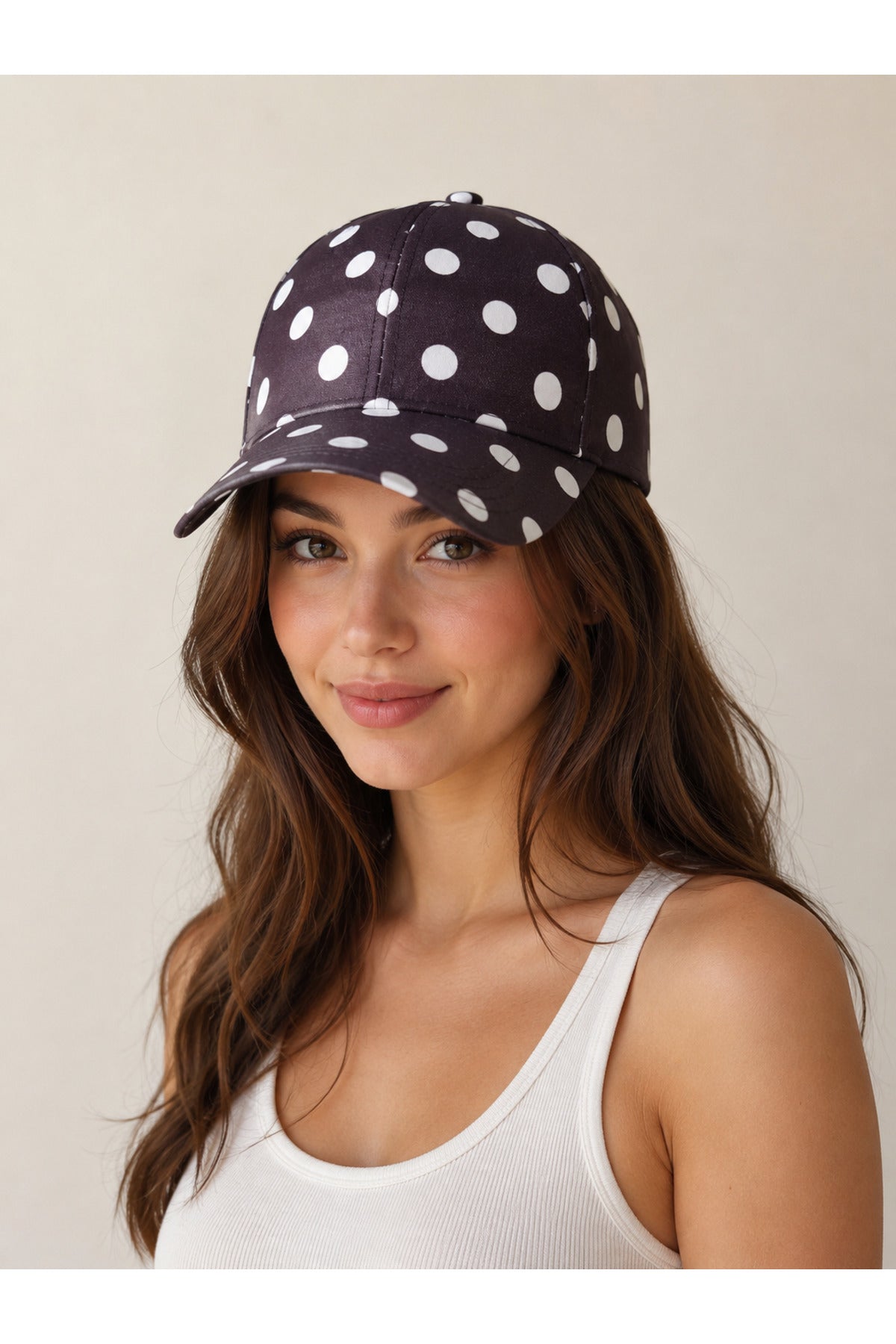 Kadın Yazlık Puantiyeli Baseball Şapka Unisex Rahat Kalıp Benekli Şapka