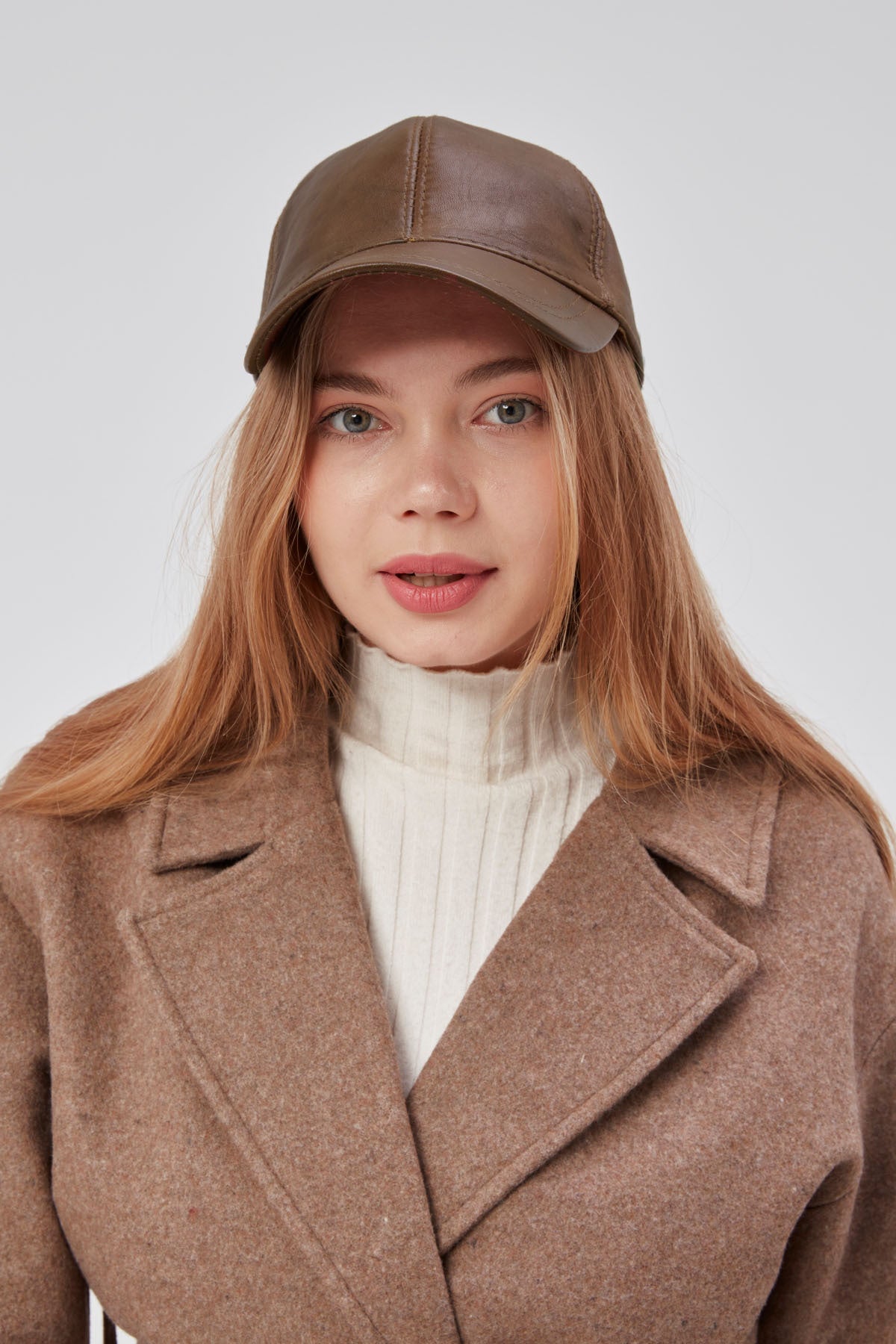 %100 Hakiki Deri Unisex Deri Cap Ayarlanabilir Şapka Fındık