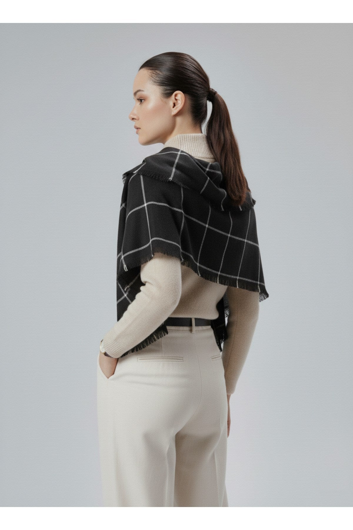 Kadın Yumuşak Dokulu Ekose Model Kışlık Şal