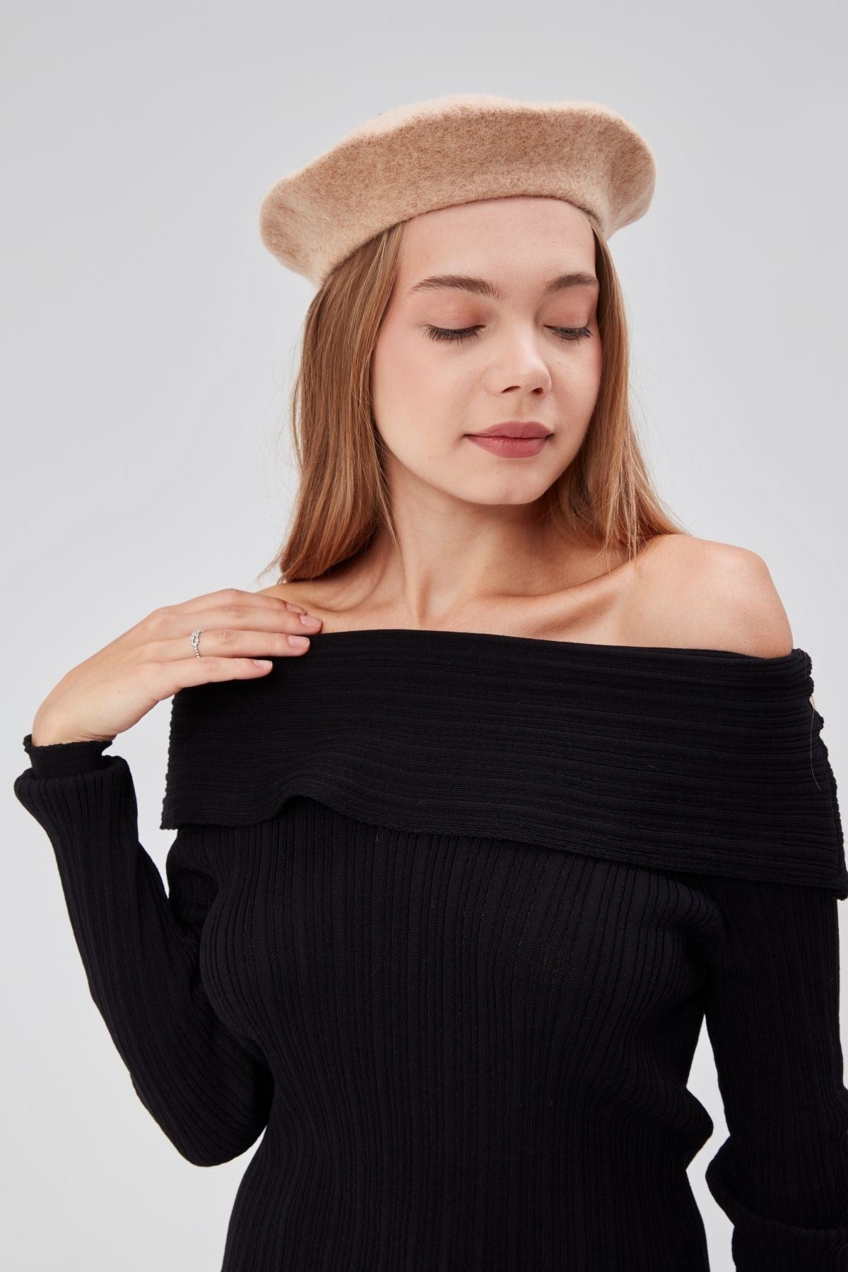 Kep Kadın Sanatçı Ressam Şapkası Klasik Fransız Bere Moda  Sanatçı Şapkası Bere Keçe Fransız Şapka