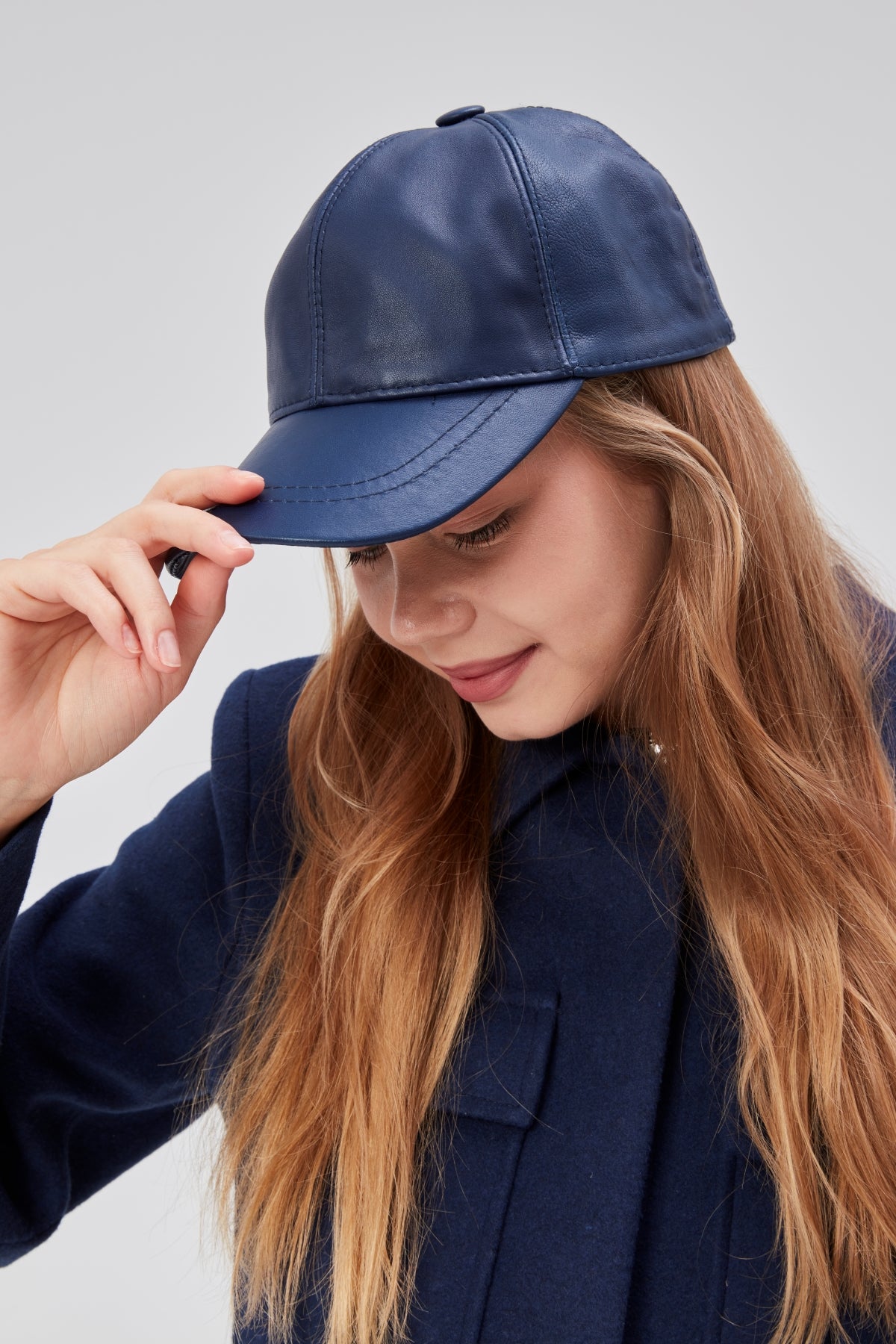 %100 Hakiki Deri Unisex Cap Şapka – Fındık