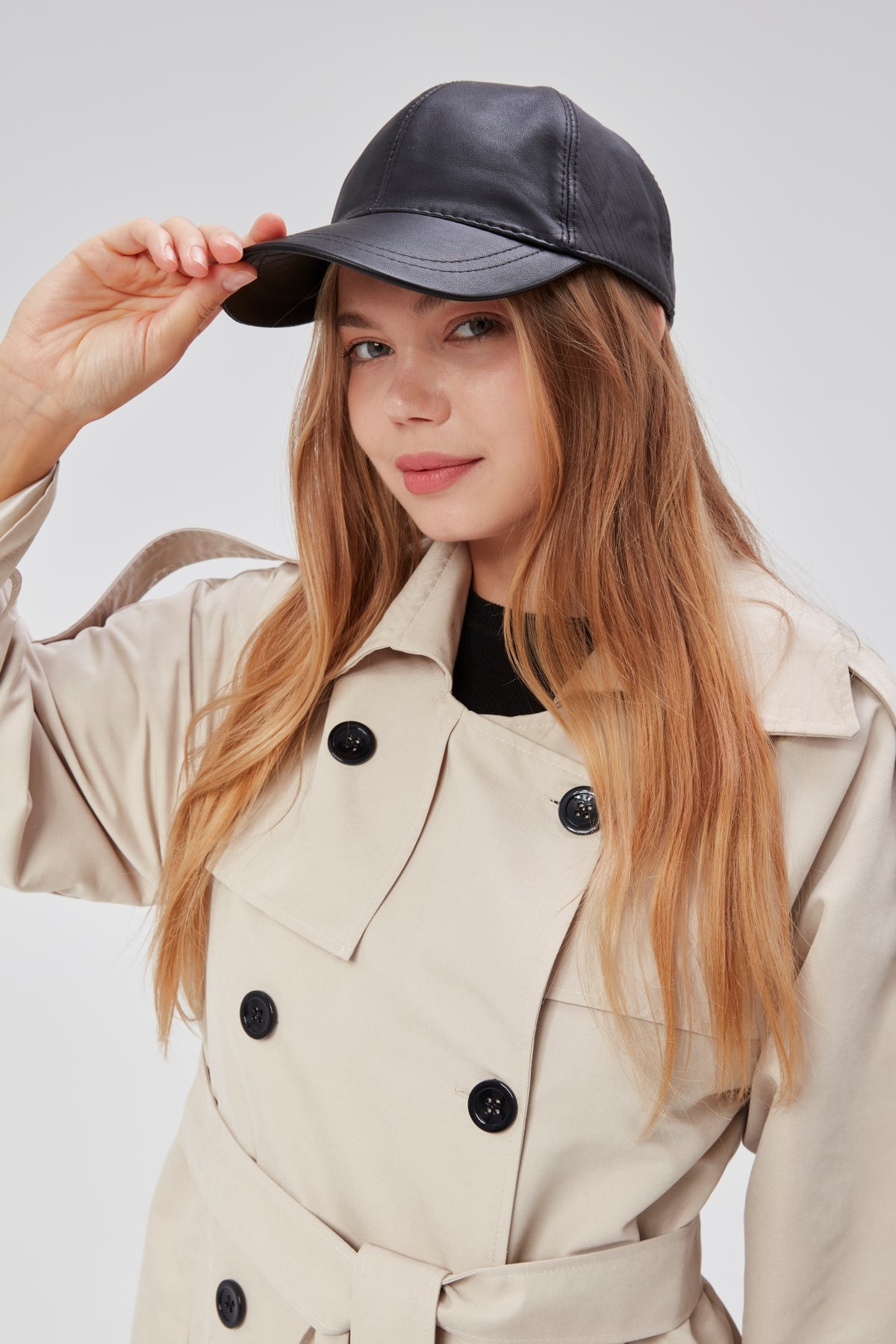 %100 Hakiki Deri Unisex Kışlık Beyzbol Şapka – Erkek Kadın