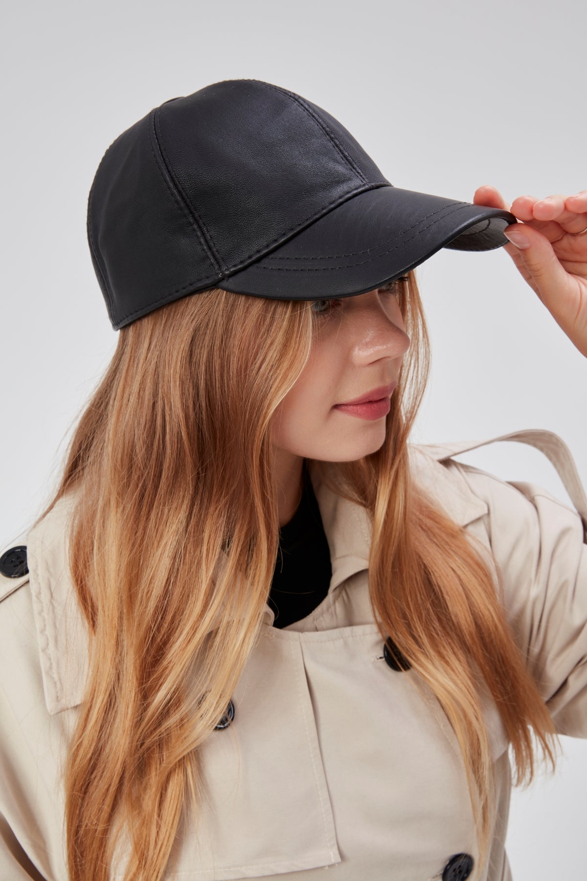%100 Hakiki Deri Unisex Cap Şapka – Fındık