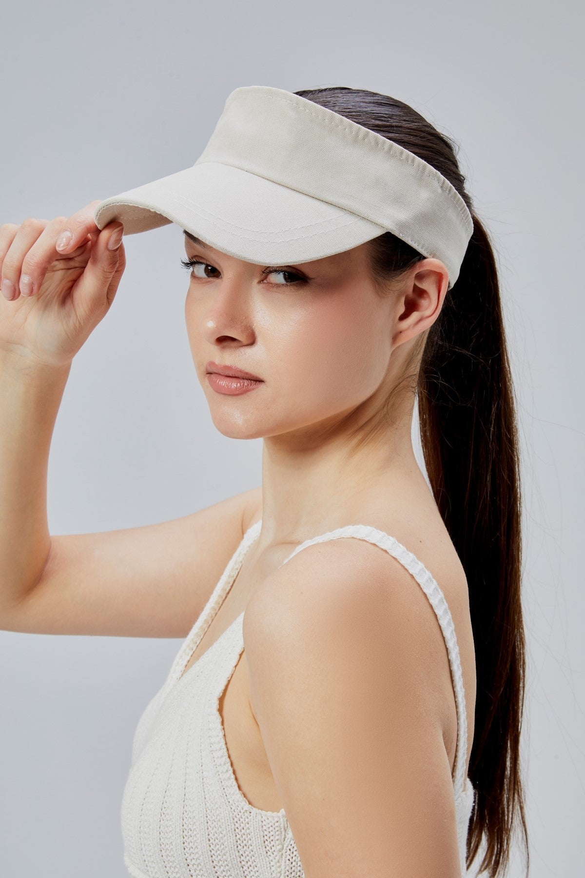 Kadın Basic Cırtcırtlı Ayarlanabilir Tenisçi Vizör Golf Şapkası Güneş Koruyucu Siperlik