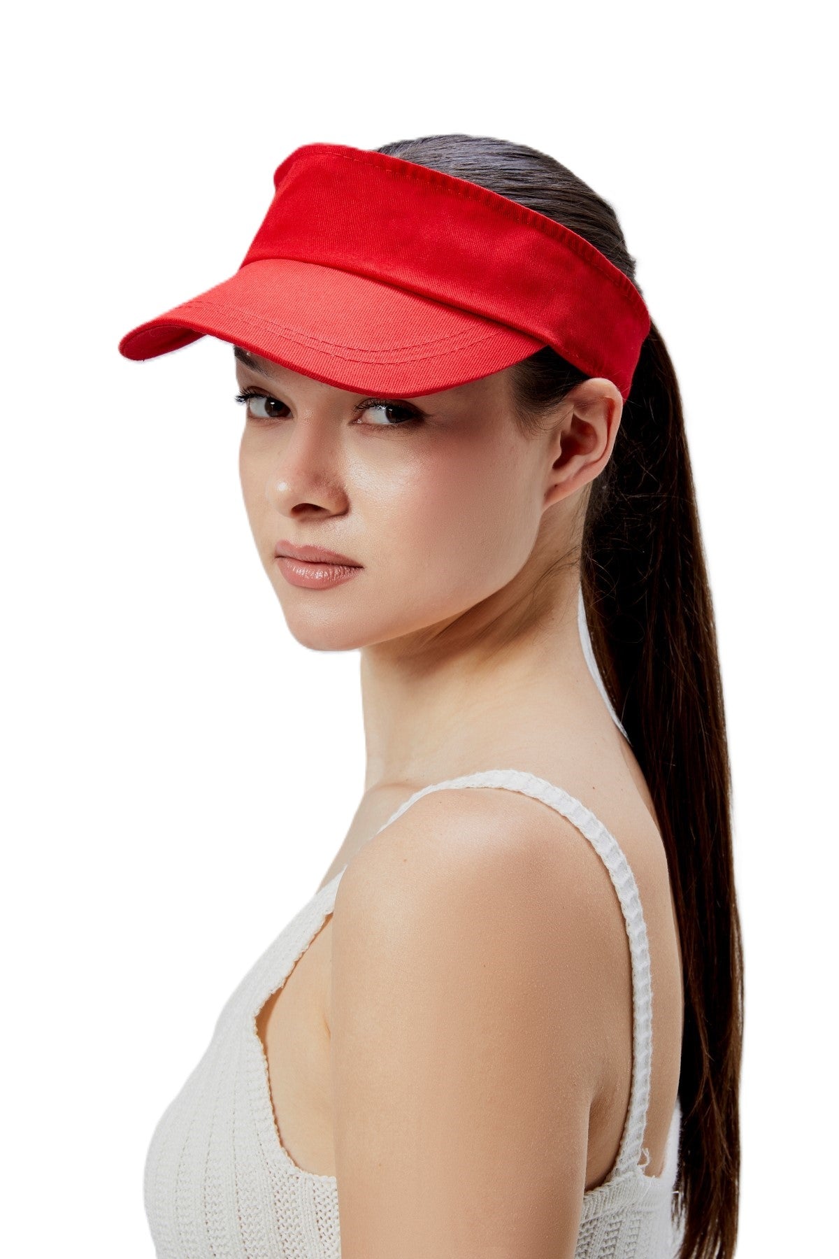 Kadın Basic Cırtcırtlı Ayarlanabilir Tenisçi Vizör Golf Şapkası Güneş Koruyucu Siperlik