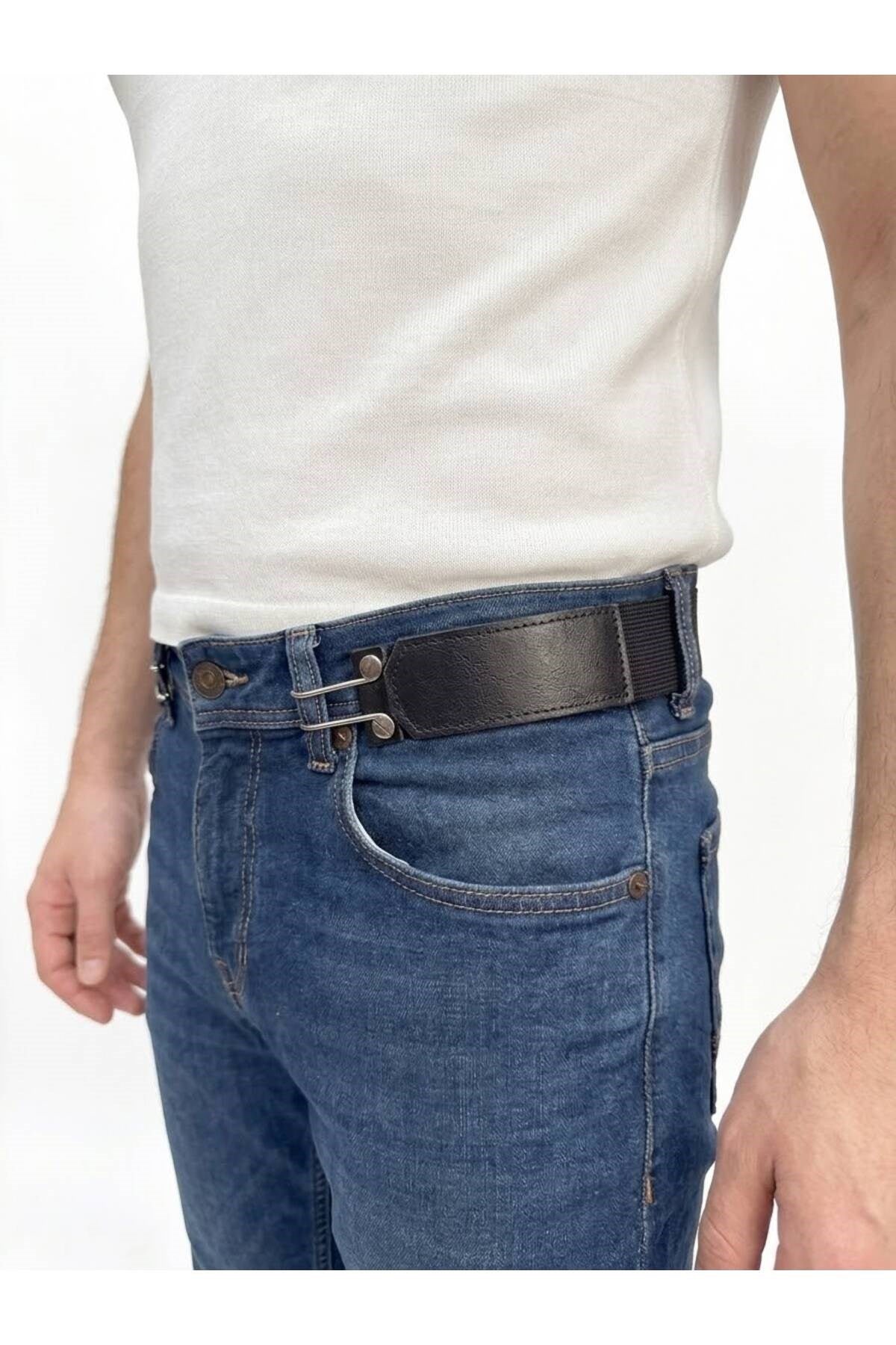 Metal Kancalı Tokasız Elastik Bel Kemeri 2 Adet Set