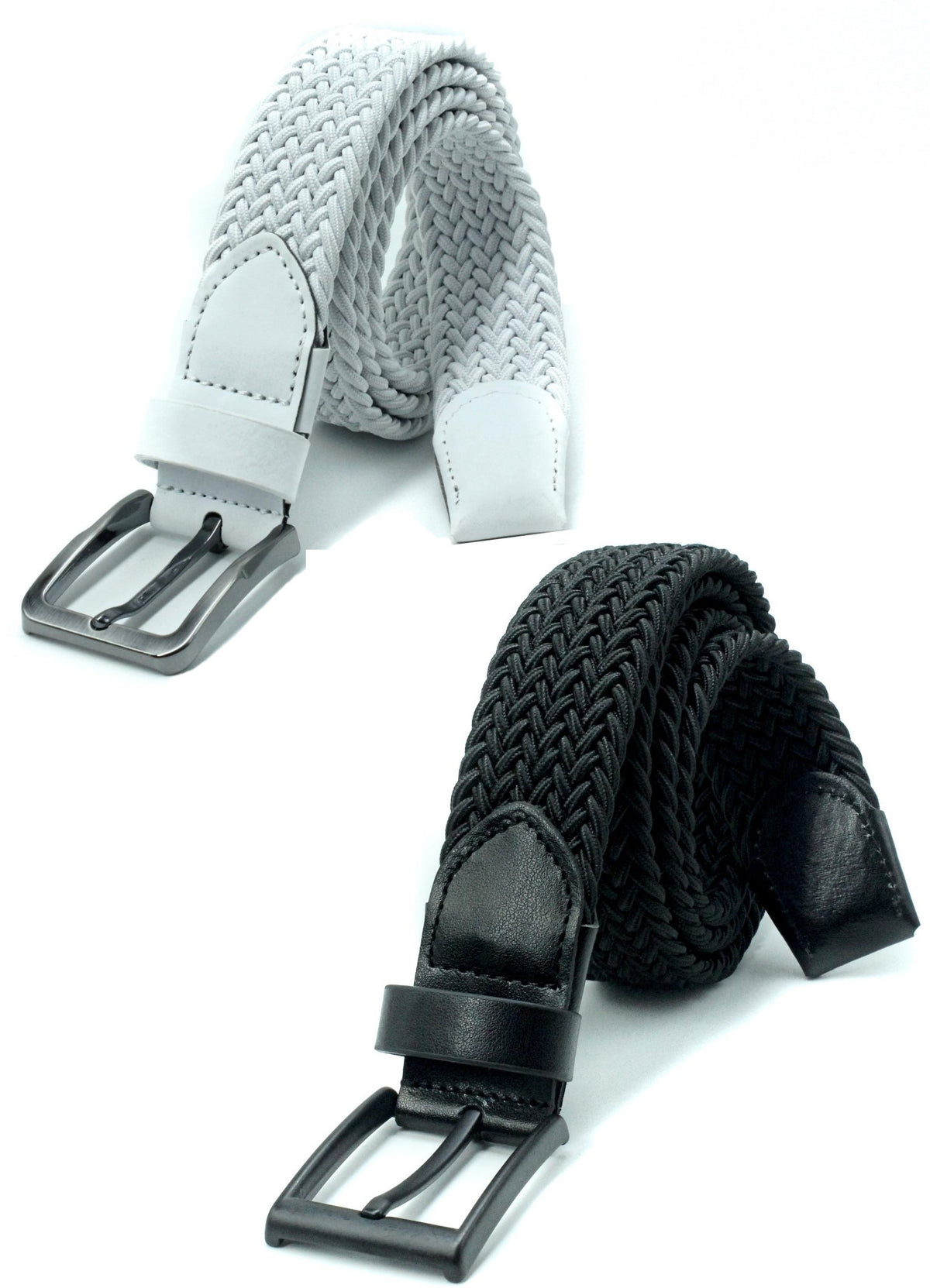Ikil Elastik Örgü Kemer 3,5cm Siyah Ve Yeşil Lastik Kemer Unisex 2 Adet