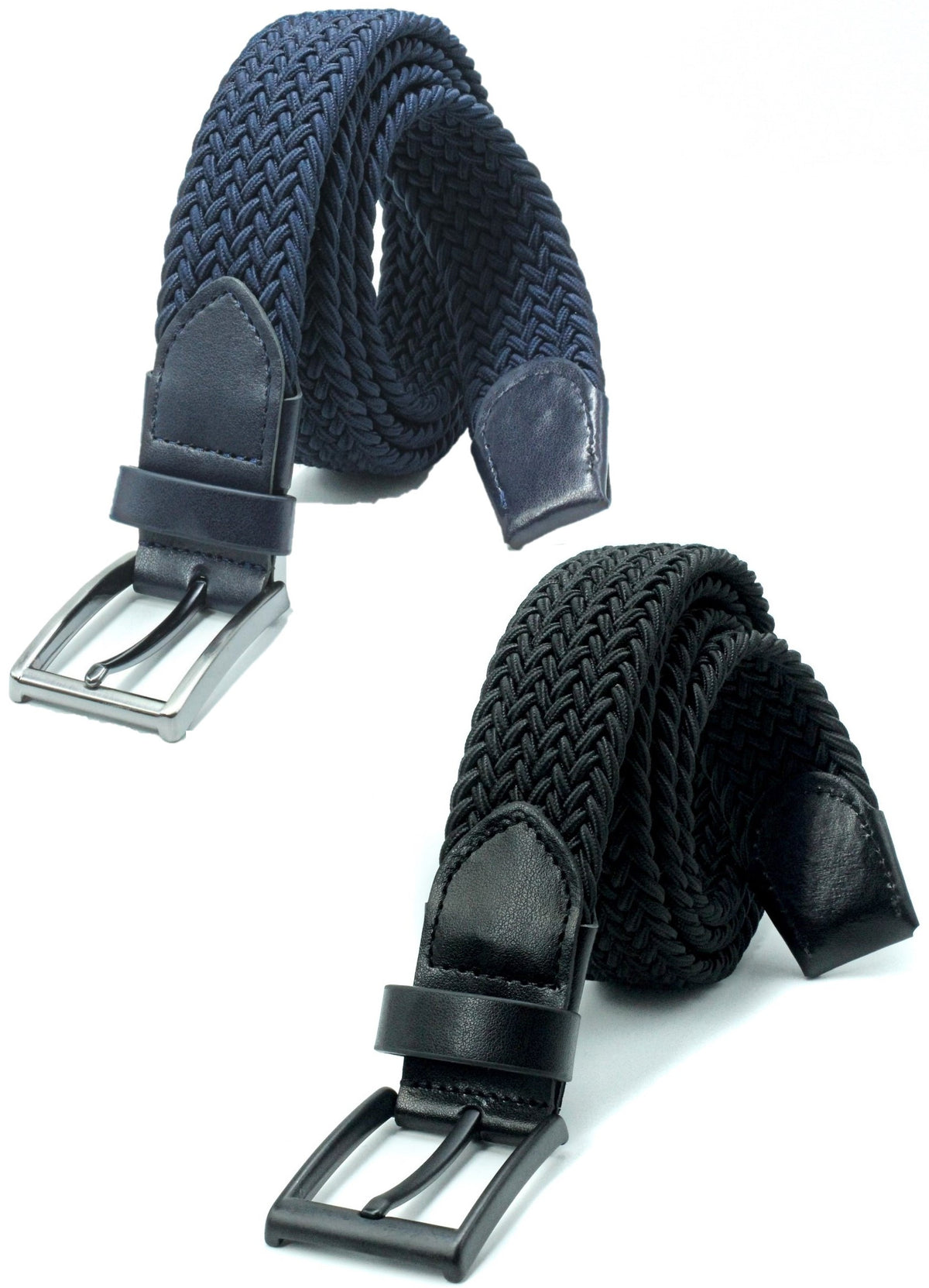 Ikil Elastik Örgü Kemer 3,5cm Siyah Ve Yeşil Lastik Kemer Unisex 2 Adet