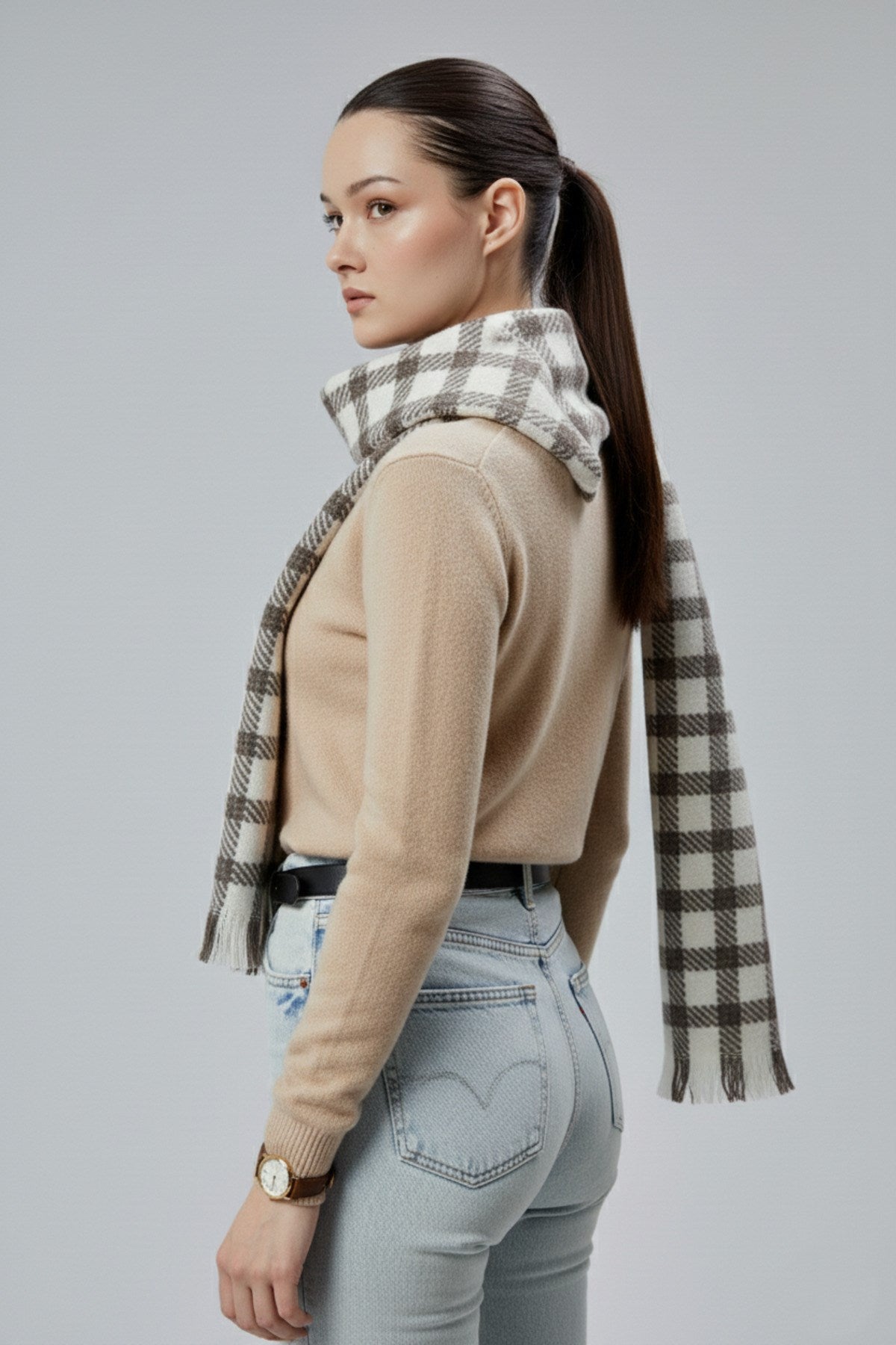 Kadın Yumuşak Dokulu Ekose Model Kışlık Şal