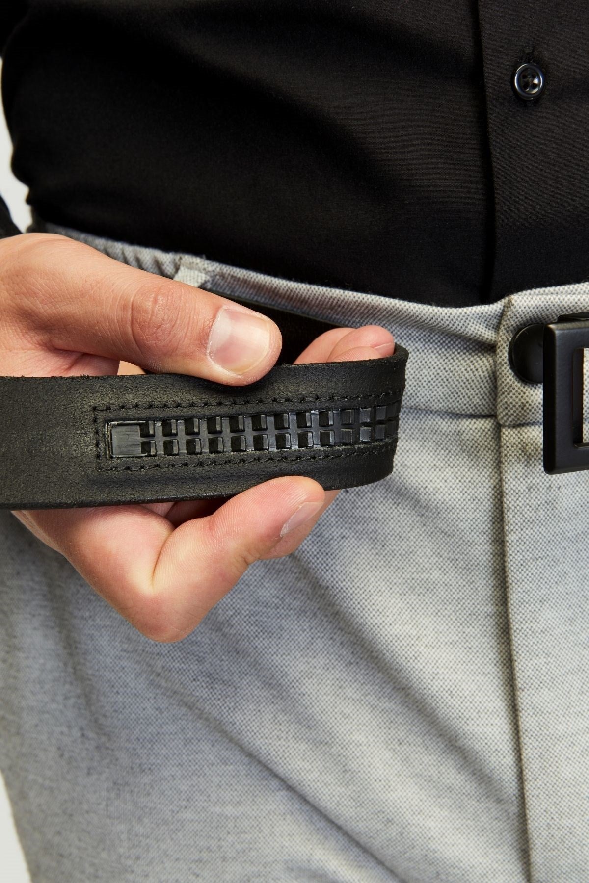 Otomatik Tokalı Deliksiz %100 Hakiki Manda Derisi Klasik Erkek Kemeri