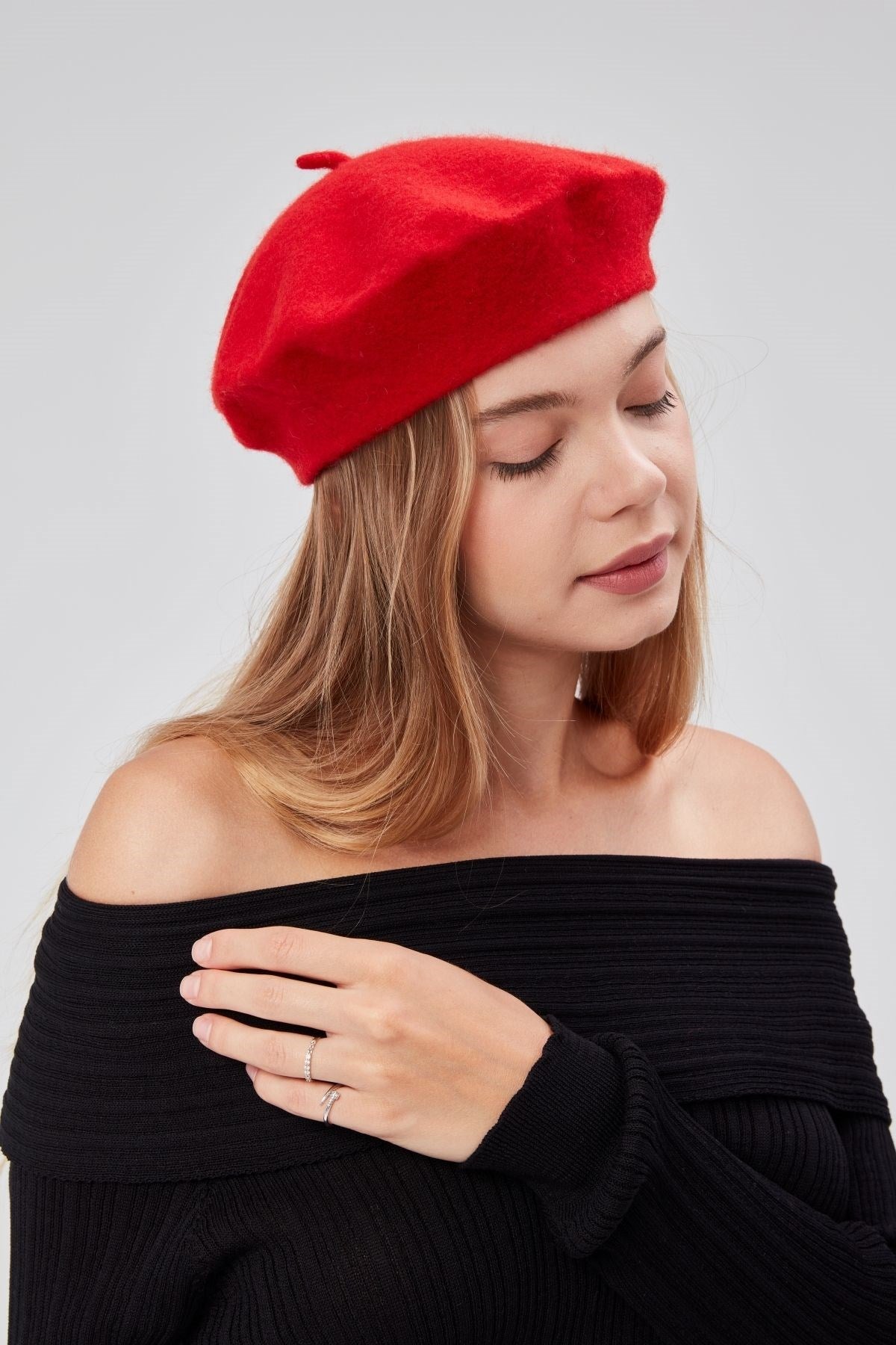 Kep Kadın Sanatçı Ressam Şapkası Klasik Fransız Bere Moda  Sanatçı Şapkası Bere Keçe Fransız Şapka