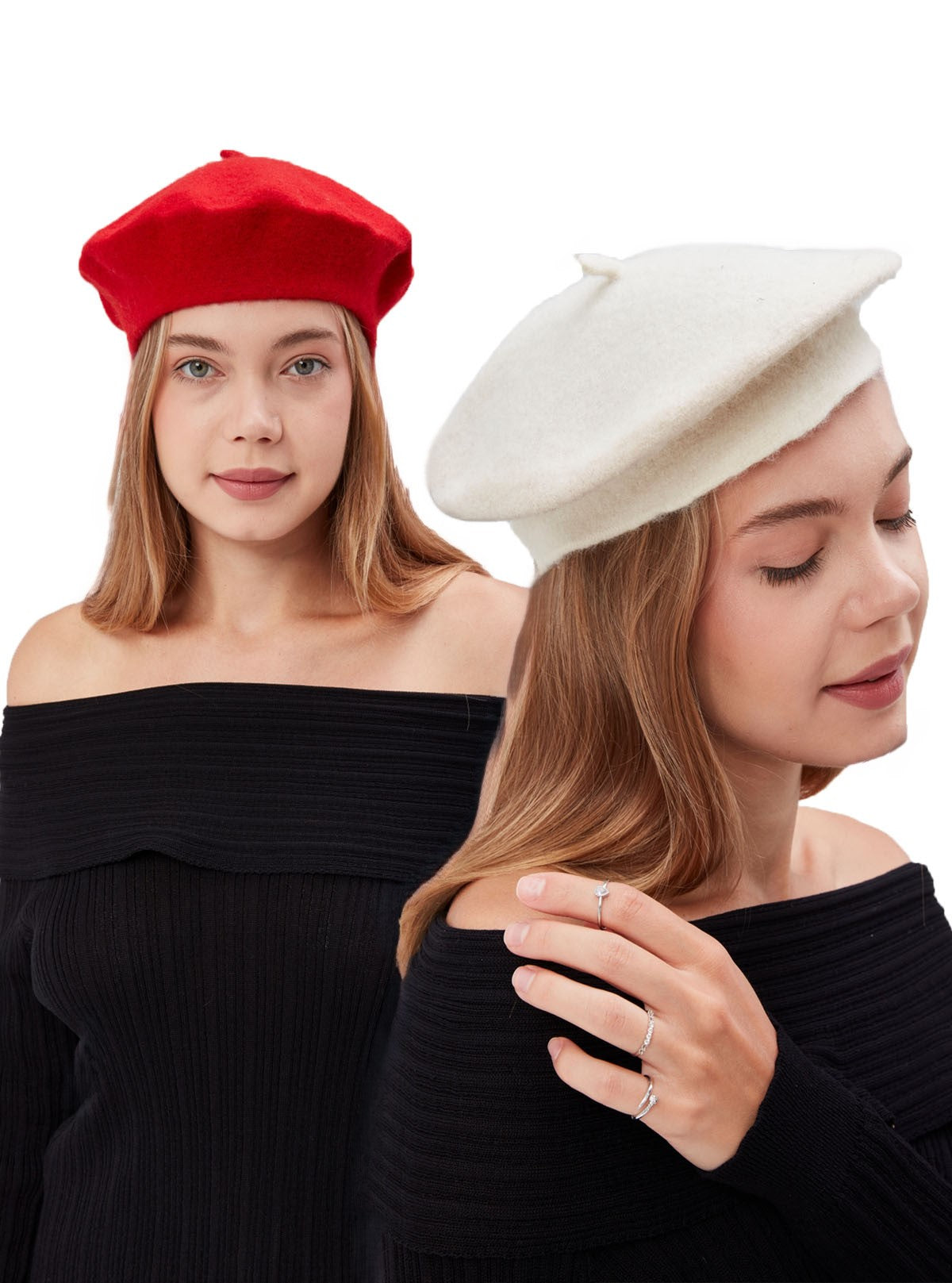 Kadın Sanatçı Ressam Şapkası Klasik Fransız Bere Moda Sanatçı Şapkası Keçe Fransız Şapka Mor