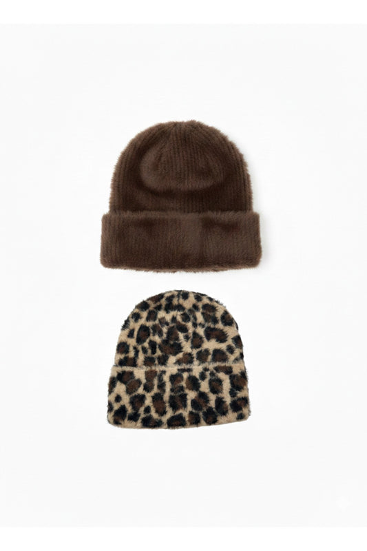 Kadın Tüylü Yumuşak Peluş Bere