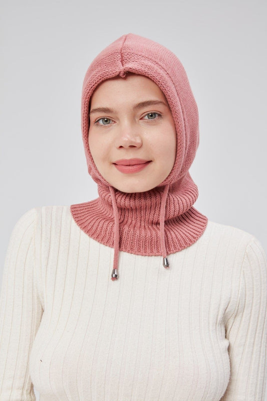 Lüks Kadın Kışlık Balaclava Triko Örme Başlık