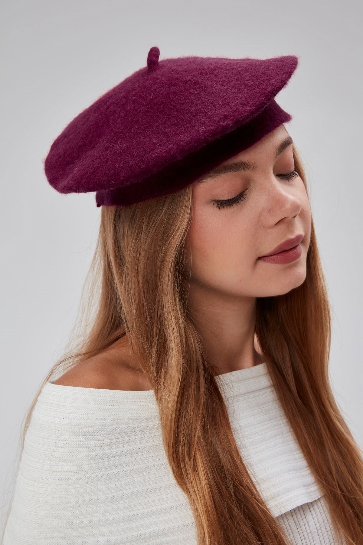 Kep Kadın Sanatçı Ressam Şapkası Klasik Fransız Bere Moda  Sanatçı Şapkası Bere Keçe Fransız Şapka