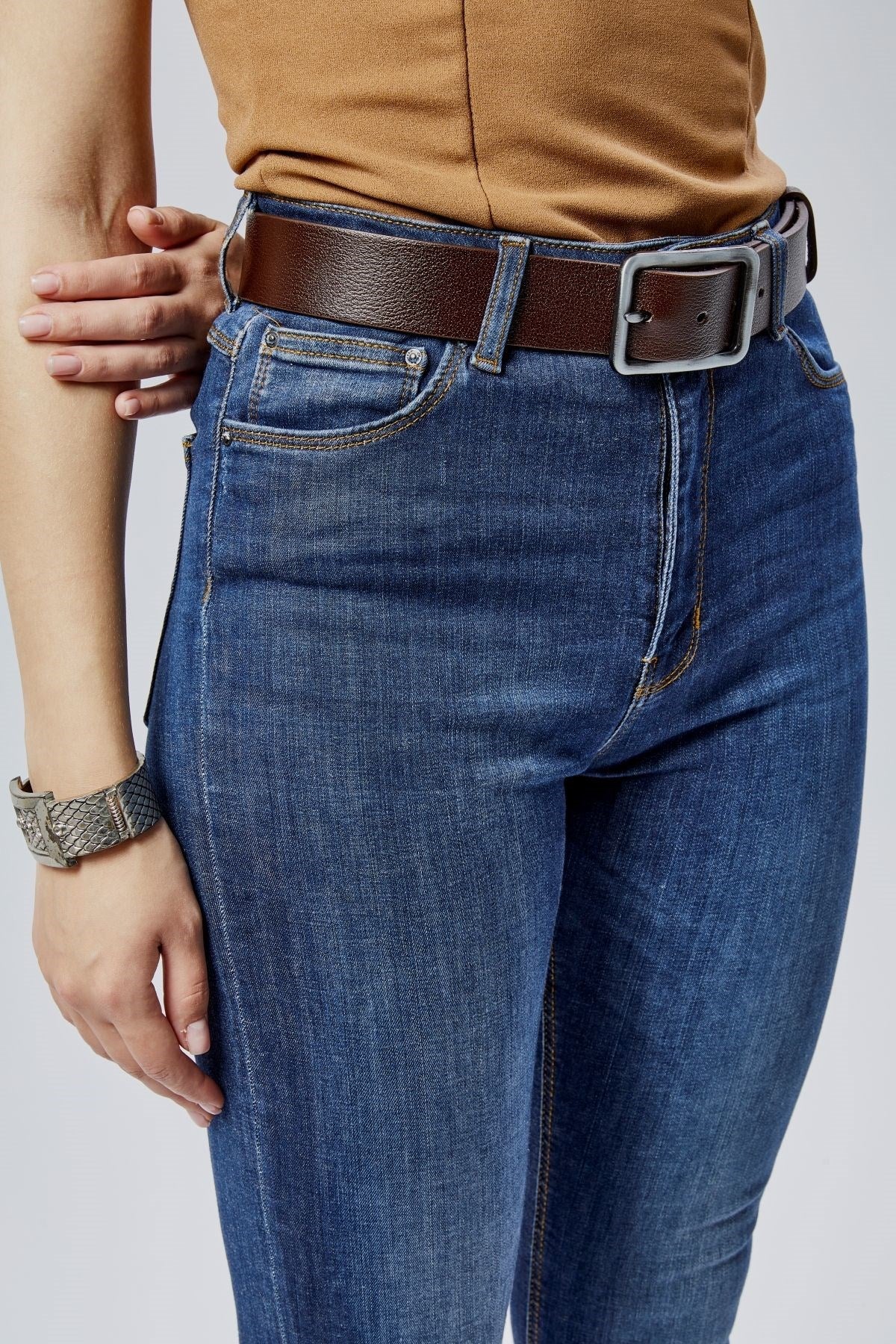 %100 Hakiki Deri Şık Kadın Kemeri 4 Cm