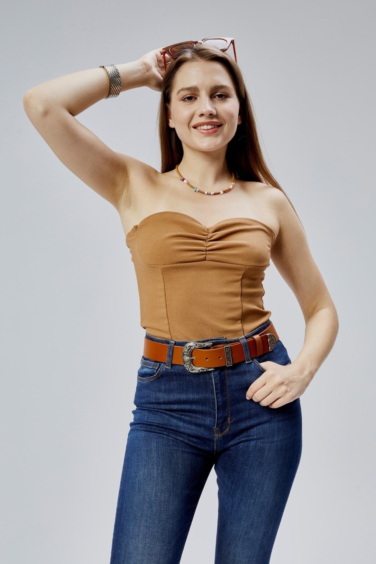 2'Li %100 Hakiki Şık Kadın Kemeri Antik Gümüş Desenli 4cm Siyah Kahverengi